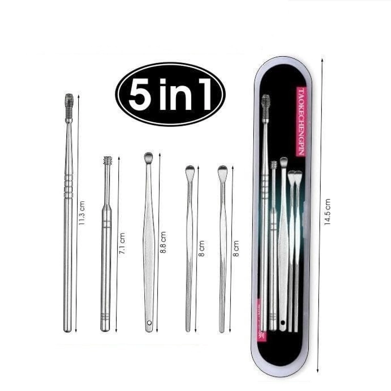 Product image KAHASIL - Korek Kuping Alat Pembersih Telinga Set isi 5 Stainless Steel KMJ036 all variant all variant
